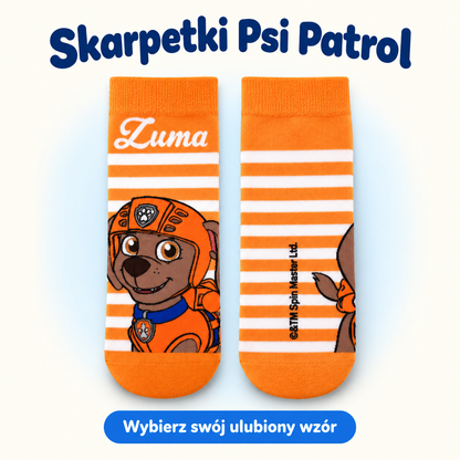 Pomarańczowe skarpetki Psi Patrol Zuma — jedna para